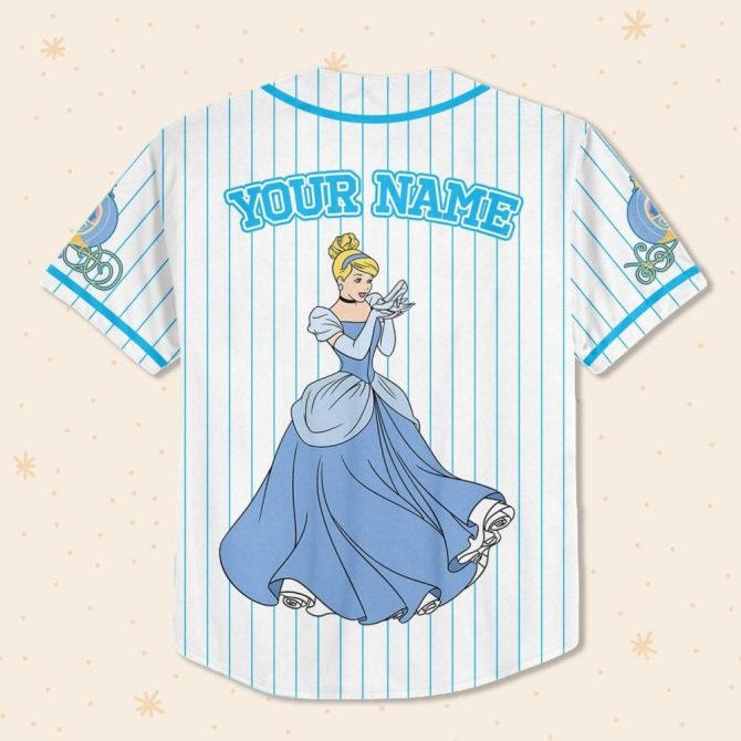 Custom Cinderella Baseball Jersey For Kids/Youth/Adults – Personalize With Your Name! - Image 4