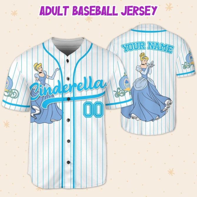 Custom Cinderella Baseball Jersey For Kids/Youth/Adults – Personalize With Your Name! - Image 6