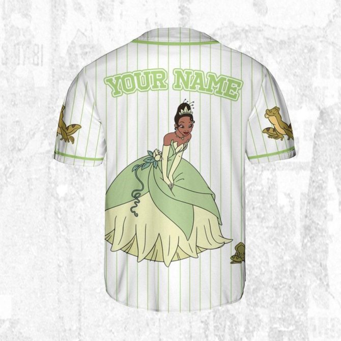 Customizable Princess Tiana Baseball Jersey For Kids/Youth/Adults – Personalize Your Name! - Image 5