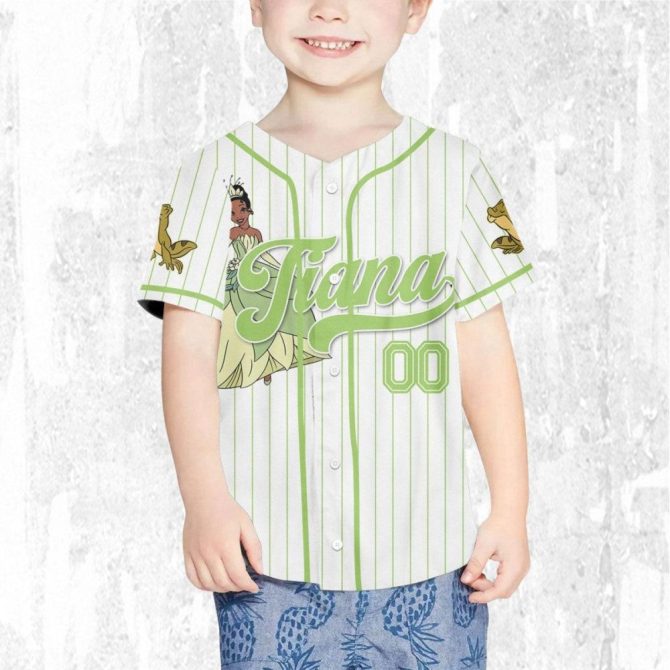 Customizable Princess Tiana Baseball Jersey For Kids/Youth/Adults – Personalize Your Name! - Image 8