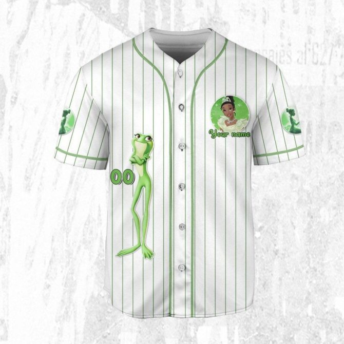 Customizable Princess & Frog Baseball Jersey For Kids/Youth/Adults - Personalize With Your Name! - Image 4