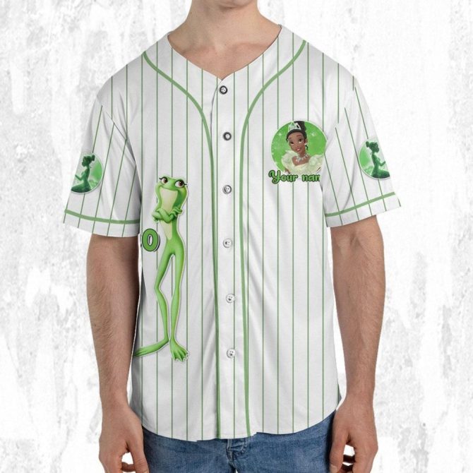 Customizable Princess & Frog Baseball Jersey For Kids/Youth/Adults - Personalize With Your Name! - Image 6