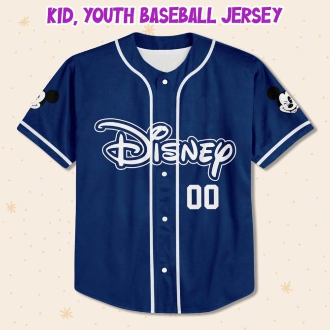 Custom Disney Baseball Jersey For Kids/Youth/Adult – Personalize Your Name & Number! - Image 3