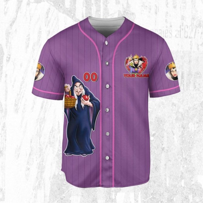 Customizable Evil Queen Baseball Jersey - Kids/Youth/Adult Sizes - Personalize Your Name! - Image 4
