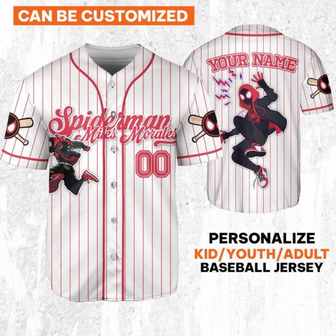 Customizable Spider Hero Baseball Jersey For Kids/Youth/Adults – Add Your Name!
