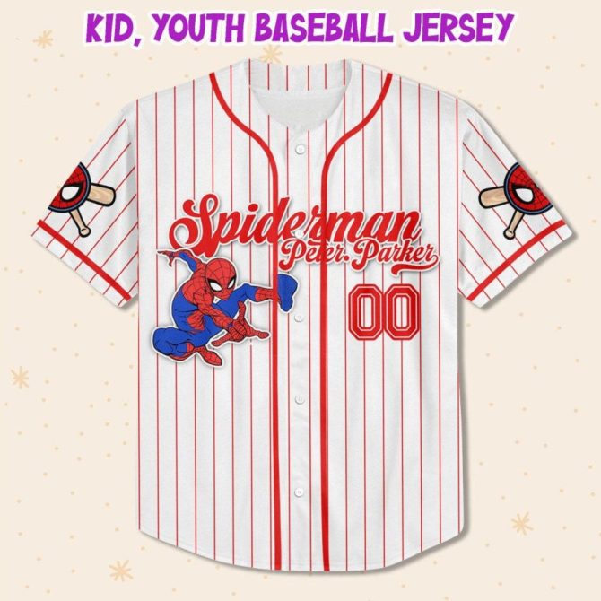 Custom Spider Hero Baseball Jersey - Kids/Youth/Adult - Add Your Name! - Image 3