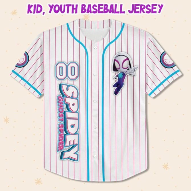 Custom Spidey Ghost Spider Jersey - Kids/Youth/Adults , Personalized Baseball Shirt - Image 3