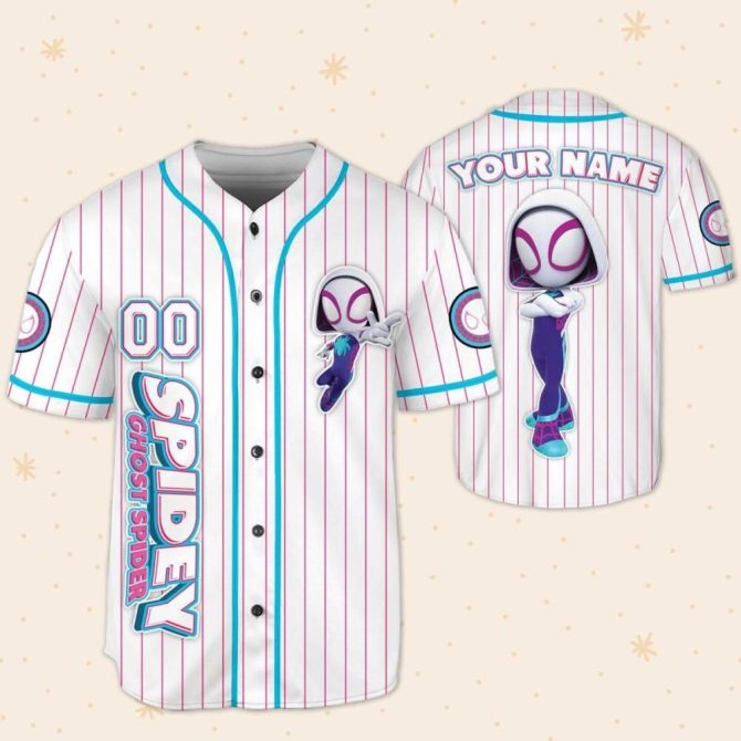Custom Spidey Ghost Spider Jersey - Kids/Youth/Adults , Personalized Baseball Shirt - Image 6