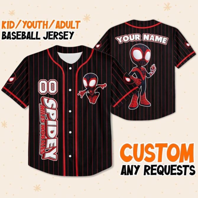 Custom Spider Hero Baseball Jersey For Kids/Youth/Adults – Add Your Name!