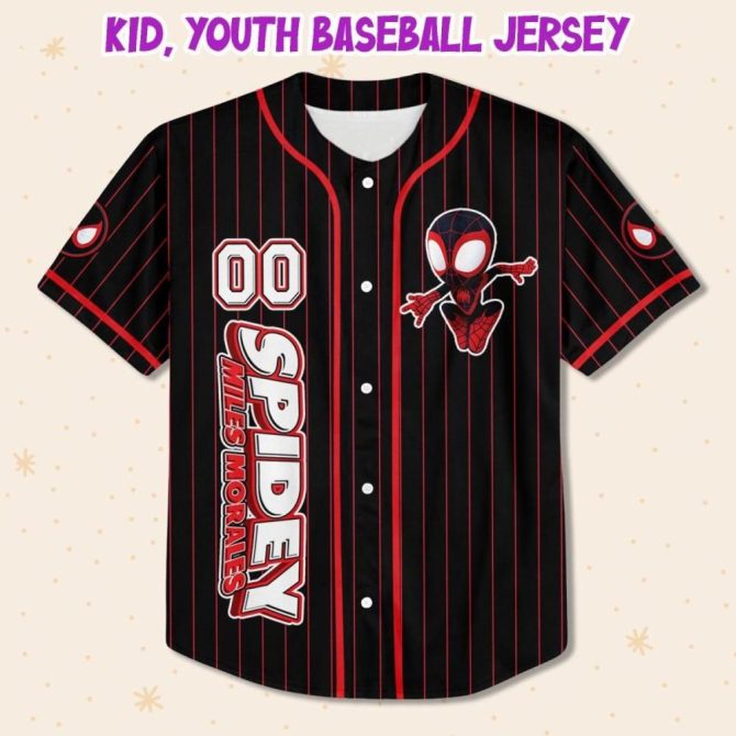 Custom Spider Hero Baseball Jersey For Kids/Youth/Adults – Add Your Name! - Image 3