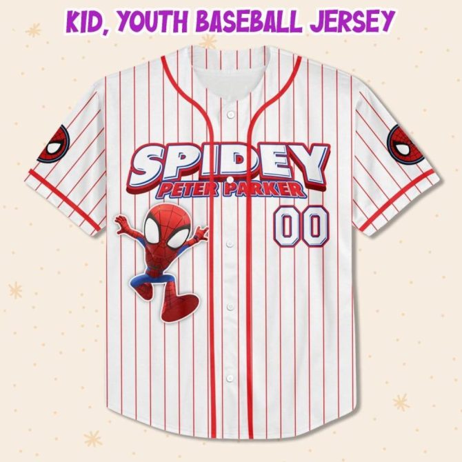 Custom Spidey Baseball Jersey For Kids/Youth/Adults - Personalize Your Name! - Image 3
