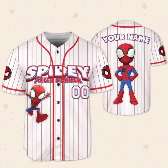 Custom Spidey Baseball Jersey For Kids/Youth/Adults - Personalize Your Name! - Image 6