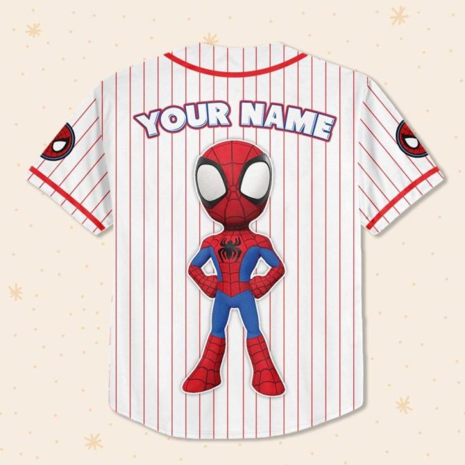 Custom Spidey Baseball Jersey For Kids/Youth/Adults - Personalize Your Name! - Image 4