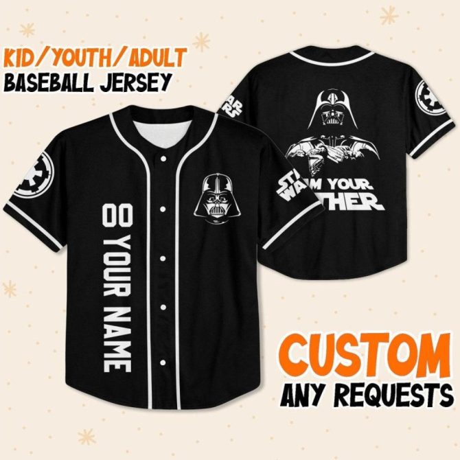Custom Star Wars Baseball Jersey - Kids/Youth/Adult Sizes - Personalized Name & Design