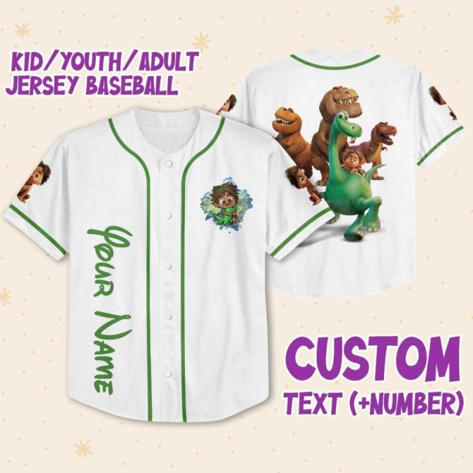 Custom Dinosaur Baseball Jersey For Kids/Youth/Adults - Personalize With Name & Number! - Image 2