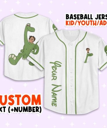 Custom Dinosaur Baseball Jersey For Kids/Youth/Adults - Add Your Name & Number!