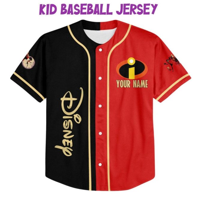 Custom Disney Incredibles Baseball Jersey - Kids/Youth/Adult Sizes + Personalize Name/Number - Image 3
