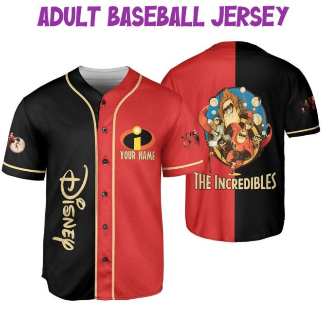 Custom Disney Incredibles Baseball Jersey - Kids/Youth/Adult Sizes + Personalize Name/Number - Image 7