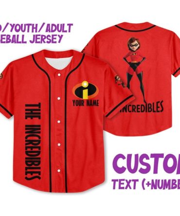 Customizable The Incredibles Baseball Jersey For Kids/Youth/Adults – Add Name & Number!