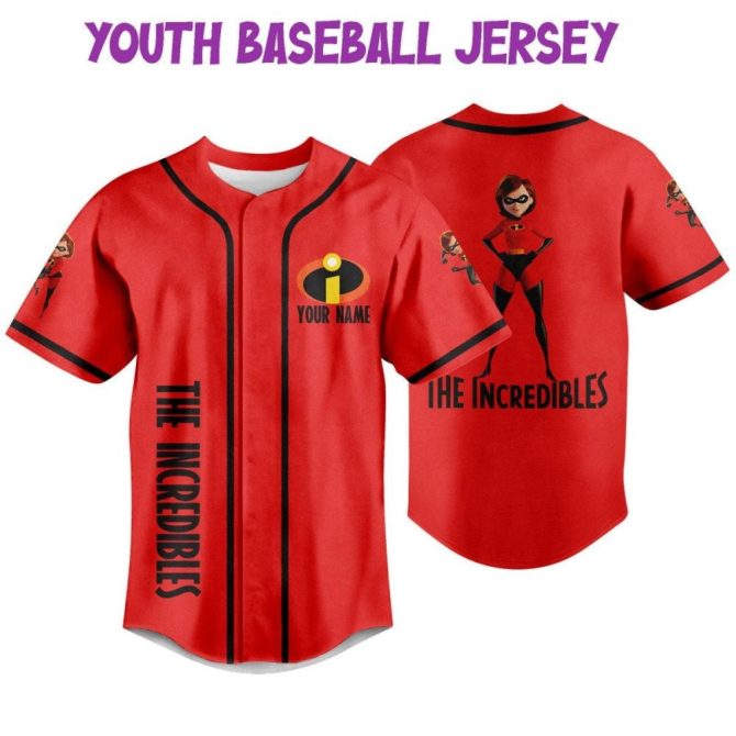 Customizable The Incredibles Baseball Jersey For Kids/Youth/Adults – Add Name & Number! - Image 6