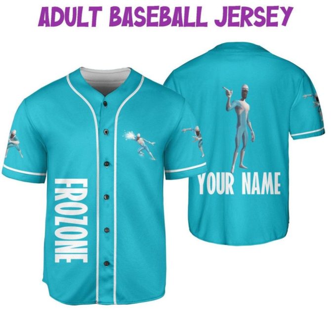 Customizable Blue Baseball Jersey For Kids/Youth/Adults - Add Name & Number! - Image 7