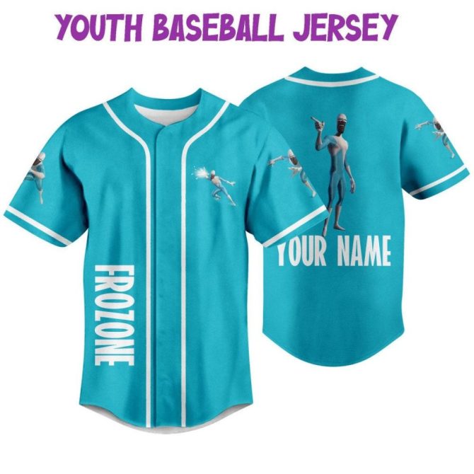 Customizable Blue Baseball Jersey For Kids/Youth/Adults - Add Name & Number! - Image 6