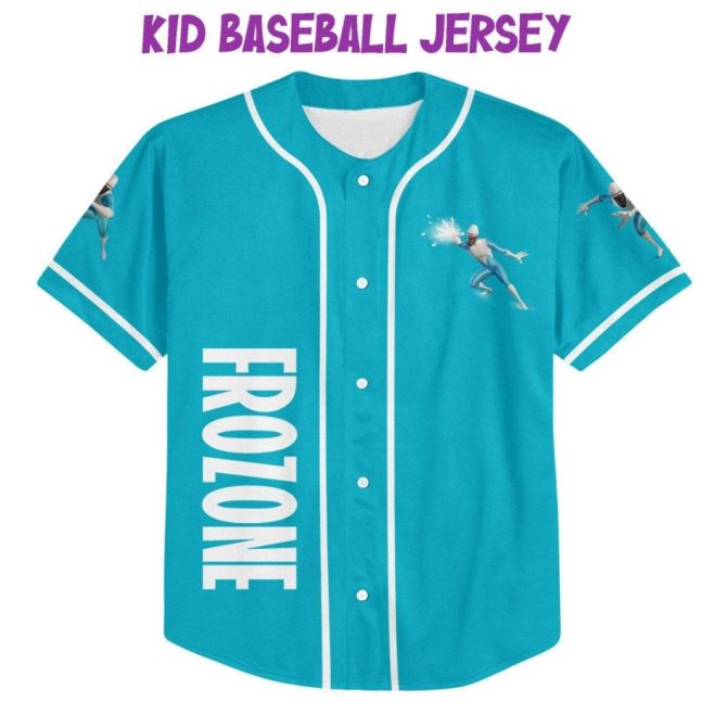 Customizable Blue Baseball Jersey For Kids/Youth/Adults - Add Name & Number! - Image 3