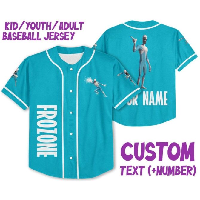 Customizable Blue Baseball Jersey For Kids/Youth/Adults - Add Name & Number!