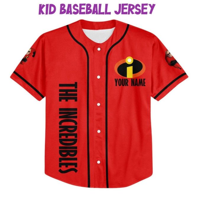 Custom Incredibles Baseball Jersey For Kids/Youth/Adults - Add Your Name & Number! - Image 3