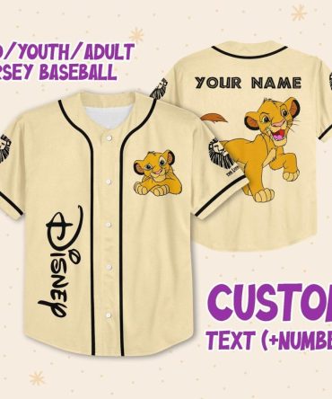 Customizable Lion King Baseball Jersey For Kids & Adults - Add Name/Number!