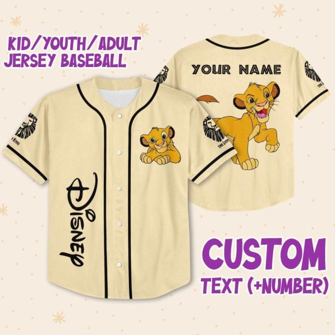 Customizable Lion King Baseball Jersey For Kids & Adults - Add Name/Number!