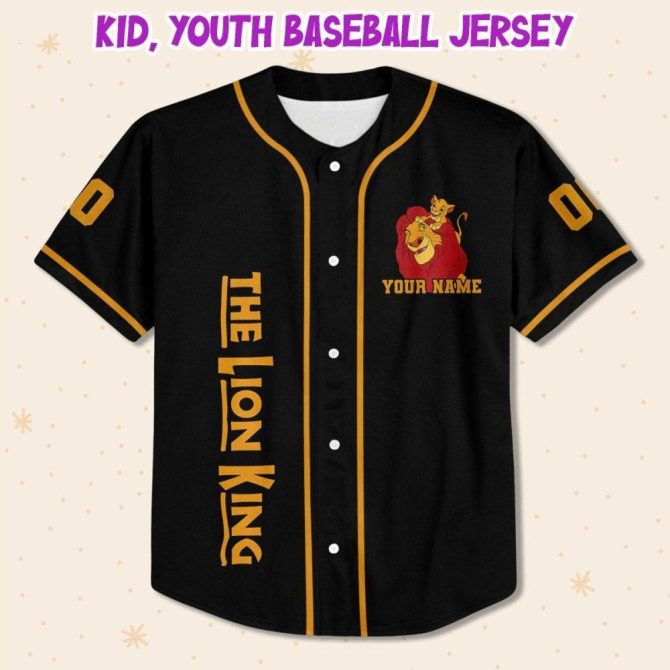 Custom Lion King Baseball Jersey - Personalized Kids/Youth/Adult Sizes Available - Image 3