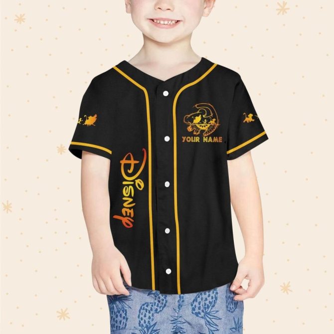 Custom Disney Baseball Jersey - Kid/Youth/Adult - Add Name & Number - Hakuna Matata Design - Image 5