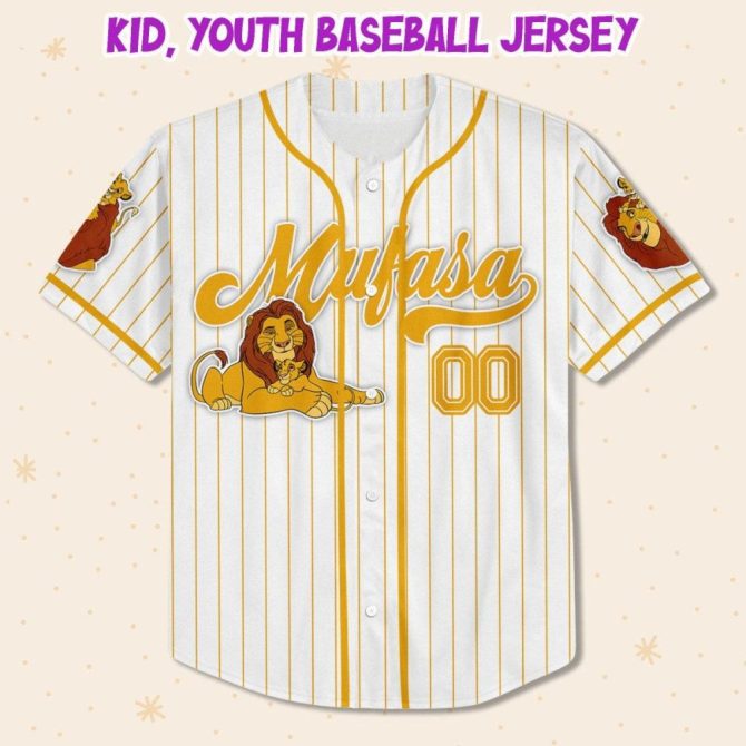 Custom Lion King Baseball Jersey For Kids/Adults – Add Your Name, Perfect Gift! - Image 3