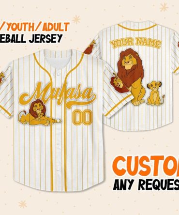 Custom Lion King Baseball Jersey For Kids/Adults – Add Your Name, Perfect Gift!