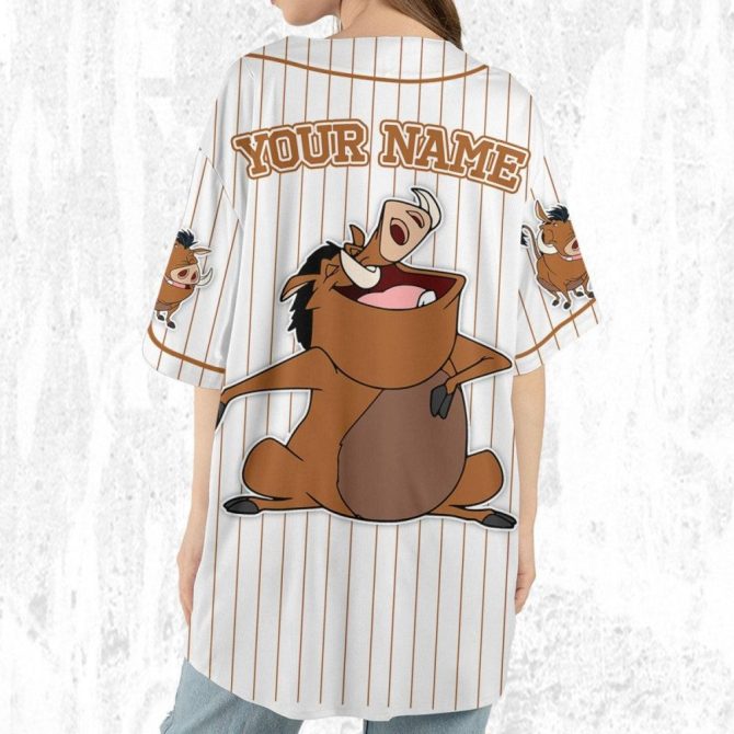 Customizable Pumbaa Baseball Jersey For Kids/Youth/Adults – Add Your Name! - Image 7