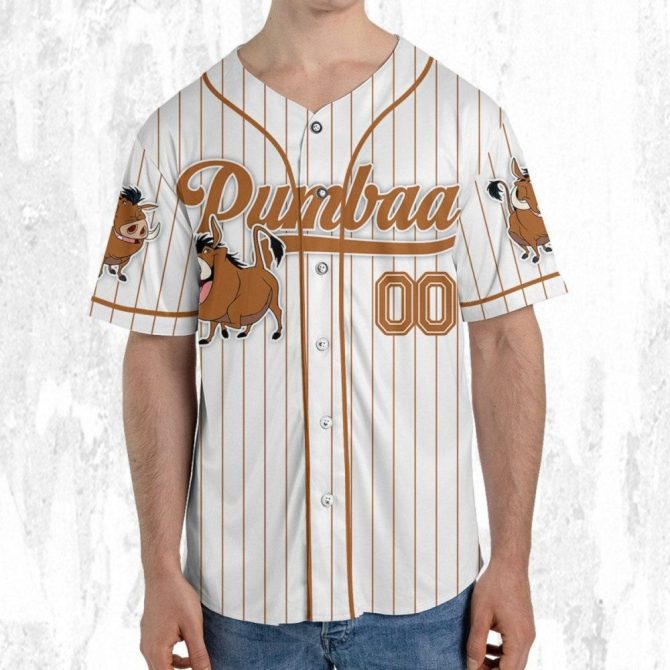 Customizable Pumbaa Baseball Jersey For Kids/Youth/Adults – Add Your Name! - Image 6
