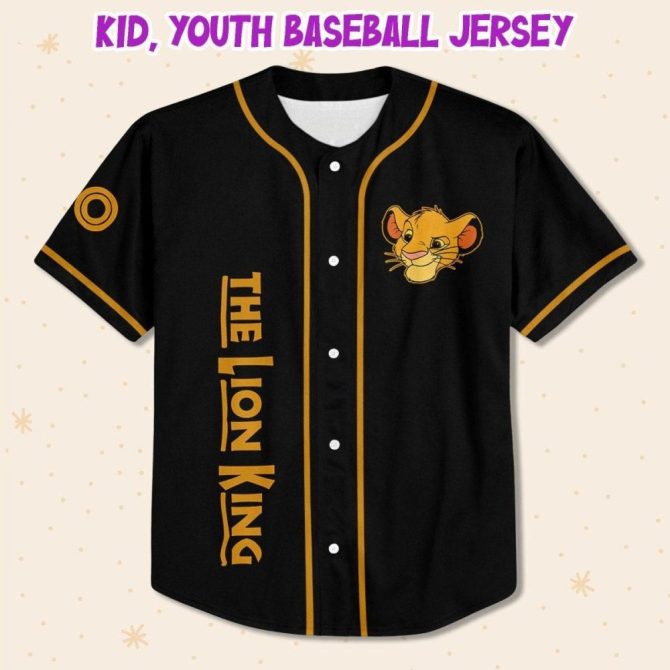Custom Lion King Baseball Jersey For Kids/Youth/Adults – Personalized & Stylish! - Image 3