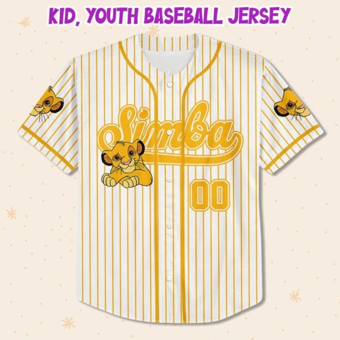 Custom Simba Baseball Jersey For Kids/Youth/Adults - Personalized Name & Number - Image 3