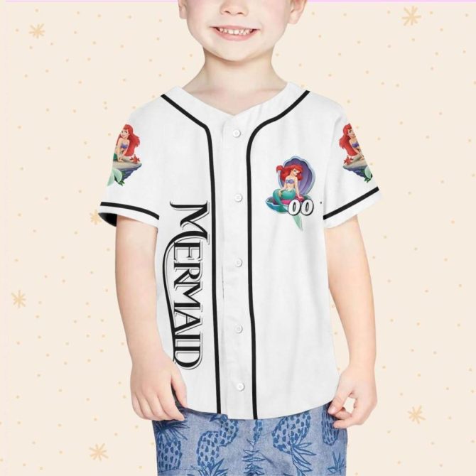 Custom Mermaid Baseball Jersey For Kids/Youth/Adults – Personalize With Your Name! - Image 5
