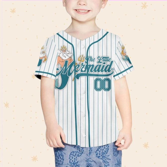 Custom Little Mermaid Baseball Jersey For Kids/Youth/Adults - Personalize Your Name! - Image 5