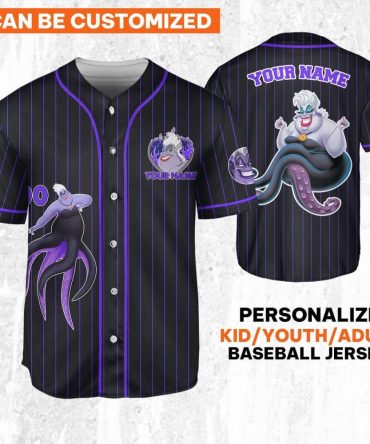 Customizable Ursula Baseball Jersey For Kids/Youth/Adults - Personalized Name & Design!