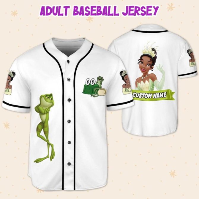 Customizable Kid/Youth/Adult Princess & Frog Baseball Jersey – Personalized Name Available - Image 6