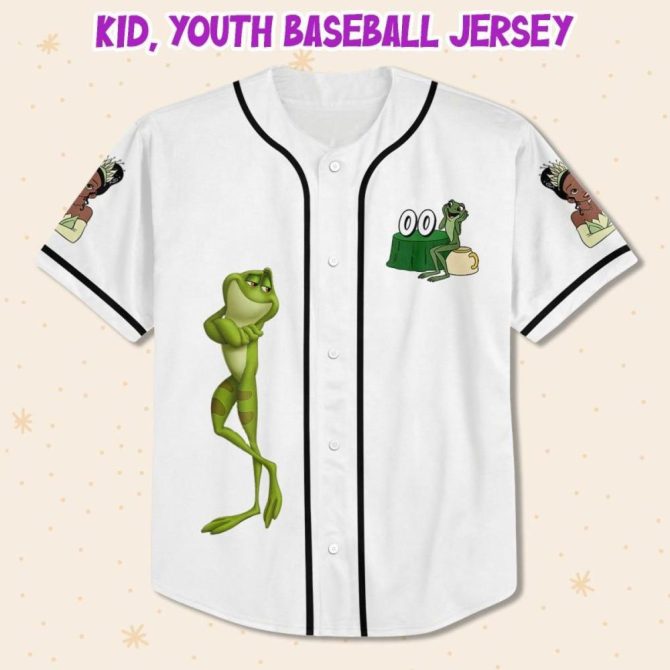 Customizable Kid/Youth/Adult Princess & Frog Baseball Jersey – Personalized Name Available - Image 3