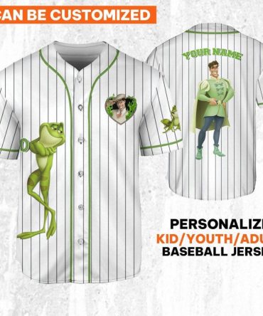 Customizable Frog Prince Baseball Jersey - Kids/Youth/Adult Sizes, Personalized Name