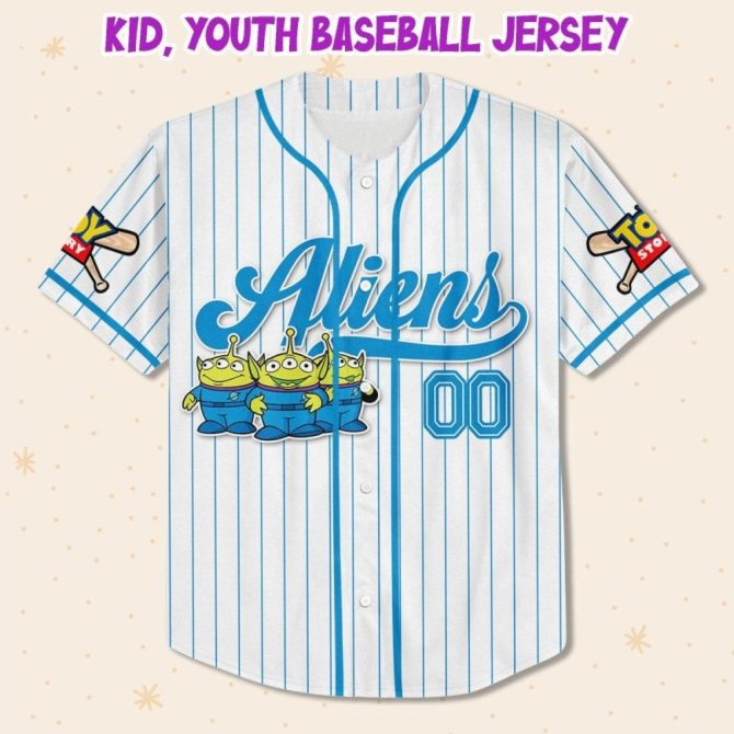Customizable Kids/Adult Alien Baseball Jersey - Personalized Toy Story Design - Image 3