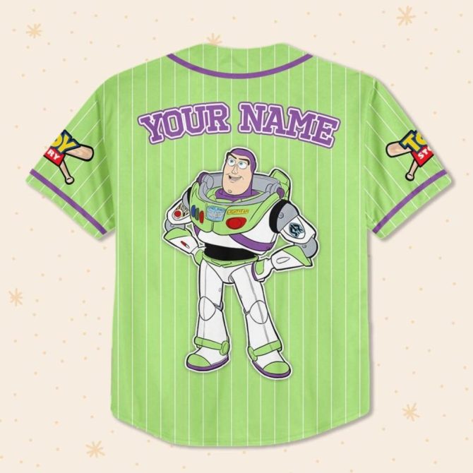 Custom Toy Story Buzz Lightyear Baseball Jersey - Kids/Youth/Adult - Personalized Name - Image 4