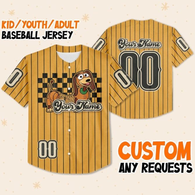 Customizable Kid/Youth/Adult Baseball Jersey - Personalized Name & Number - Fun Cartoon Design!
