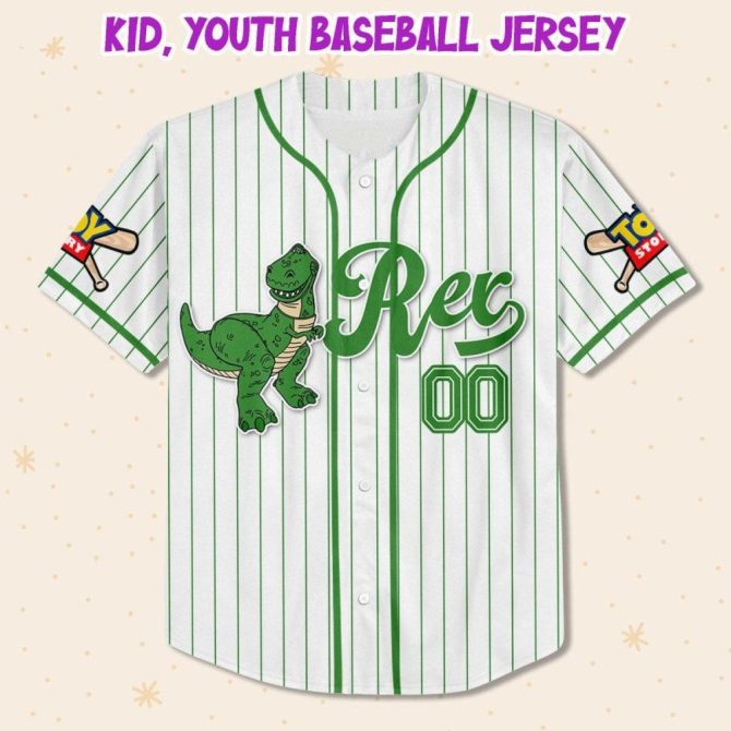Custom Dinosaur Baseball Jersey - Kids/Youth/Adult - Personalize Name & Number! - Image 3
