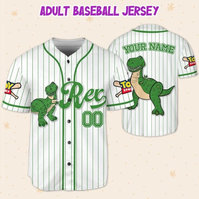 Custom Dinosaur Baseball Jersey - Kids/Youth/Adult - Personalize Name & Number! - Image 6